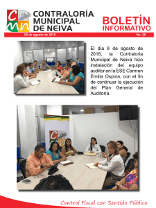 Instalación del Equipo Auditor en la ESE Carmen Emilia Ospina