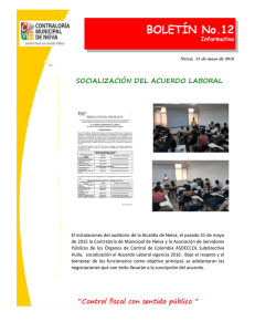Socializaciòn del Acuerdo Laboral 2016