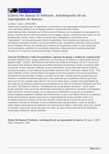 [Libro] Me llaman El Solitario. Autobiografía de un expropiador de bancos