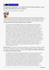 Presidencia Kirchner: Un gobierno del fraude laboral y una