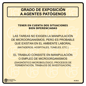 Nueva ventana:Grado de exposición a agentes patógenos (pdf, 24 Kbytes)