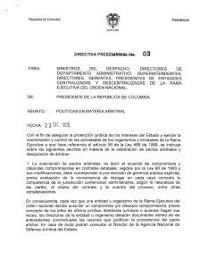 - Directiva Presidencial No. 3 de 2015
