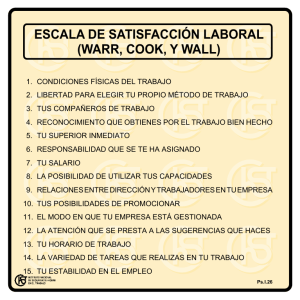 Nueva ventana:Escala de satisfacción laboral (Warr, Cook, y Wall) (pdf, 23 Kbytes)
