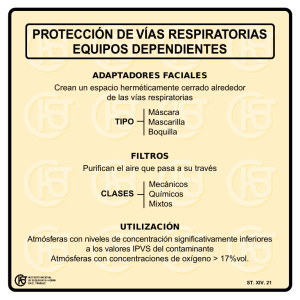 Nueva ventana:Protección de vías respiratorias. Equipos dependientes (pdf, 39 Kbytes)