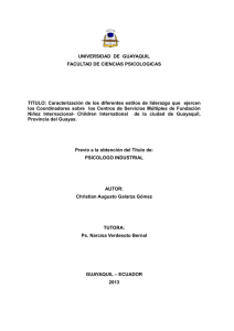 UNIVERSIDAD  DE  GUAYAQUIL FACULTAD DE CIENCIAS PSICOLOGICAS