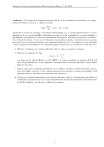 Examen de Sistemas Autom´ aticos. Convocatoria de Enero. 21/01/2015 Problema.