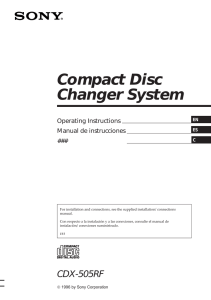 Compact Disc Changer System Operating Instructions Manual de instrucciones