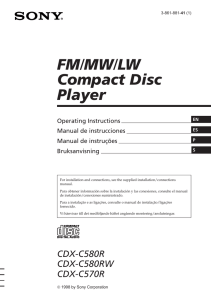 FM/MW/LW Compact Disc Player Operating Instructions