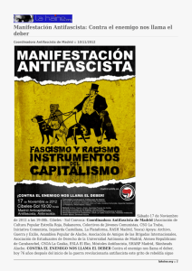 Manifestación Antifascista: Contra el enemigo nos llama el deber