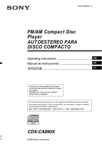 FM/AM Compact Disc Player AUTOESTEREO PARA DISCO COMPACTO