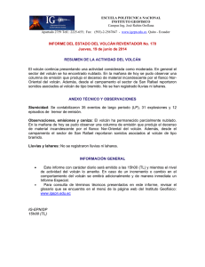 INFORME DEL ESTADO DEL VOLCÁN REVENTADOR No. 170