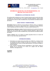 INFORME DEL ESTADO DEL VOLCÁN REVENTADOR No. 125