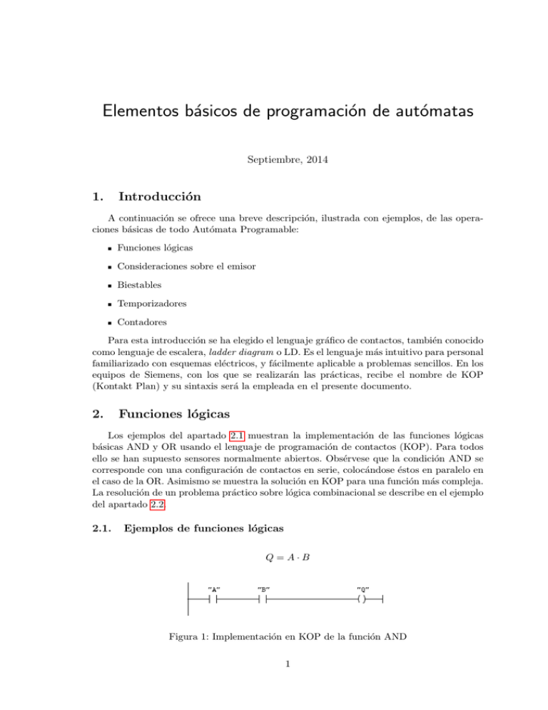 Elementos B´ Asicos De Programaci´ On De Aut´ Omatas