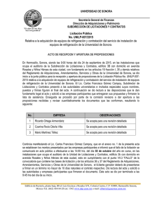 UNIVERSIDAD DE SONORA Secretaría General de Finanzas  Dirección de Adquisiciones y Patrimonio