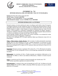 INFORME No. 754 SÍNTESIS SEMANAL DEL ESTADO DEL VOLCÁN TUNGURAHUA