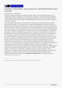 Granada Contrainfos, nuevo proyecto contrainformativo para Granada