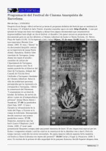 Programació del Festival de Cinema Anarquista de Barcelona