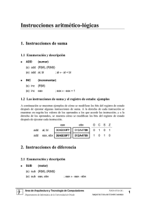 Instrucciones aritmético-lógicas en la arquitectura IA-32