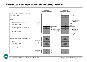 Estructura en ejecución de un programa C
