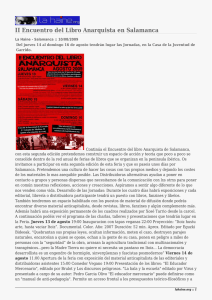 II Encuentro del Libro Anarquista en Salamanca