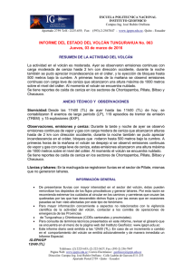 INFORME DEL ESTADO DEL VOLCÁN TUNGURAHUA No. 063