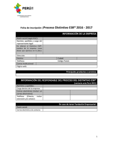 Proceso Distintivo ESR® 2016 - 2017  Ficha de inscripción |