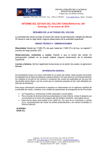 INFORME DEL ESTADO DEL VOLCÁN TUNGURAHUA No. 087