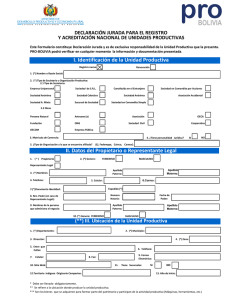 Declaración Jurada para el Registro y Acreditación de Unidades Productivas