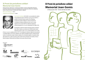Memorial Joan Gomis XI Premi de periodisme solidari
