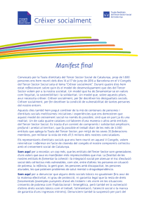 Manifest final del V Congrés del Tercer Sector Social