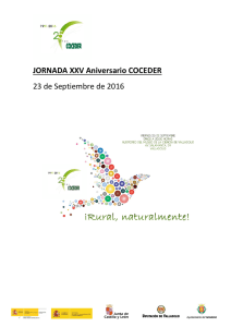 JORNADA XXV Aniversario COCEDER 23 de Septiembre de 2016