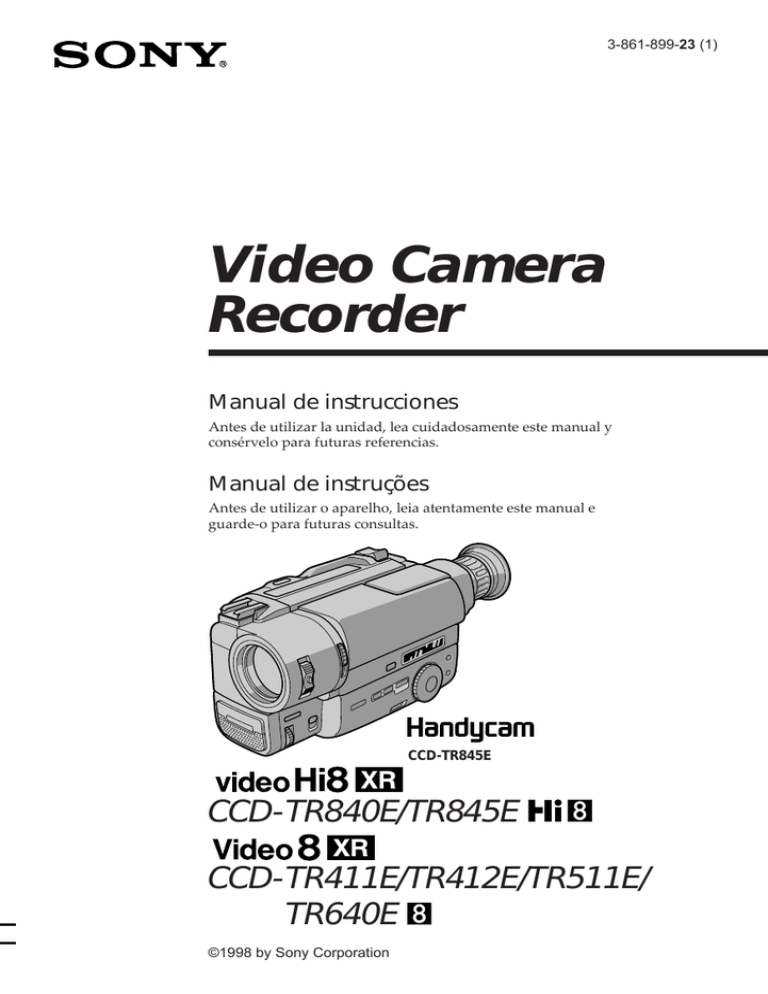 Video Camera Recorder Manual de instrucciones Manual de instruções