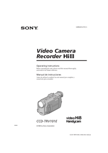 Video Camera Recorder Operating Instructions Manual de instrucciones