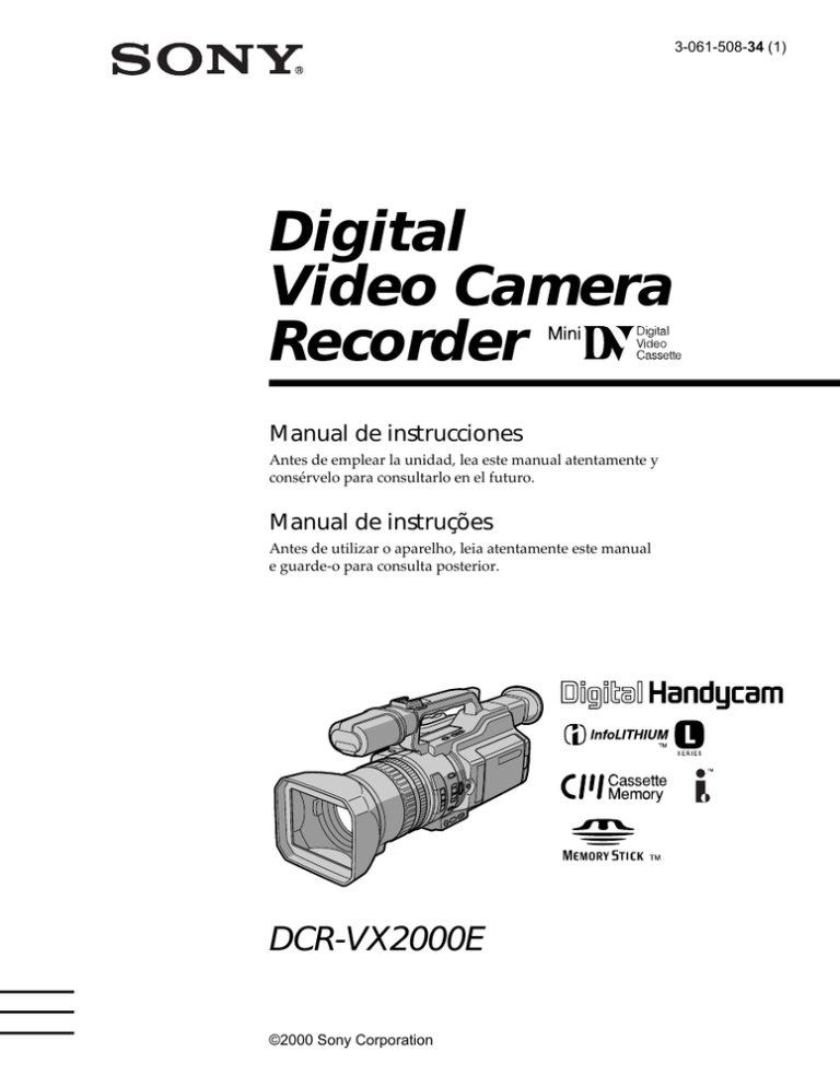 Digital Video Camera Recorder Manual de instrucciones