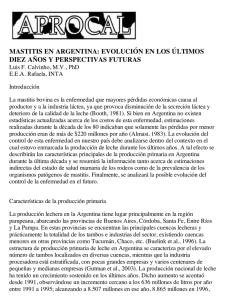 MASTITIS EN ARGENTINA: EVOLUCIÓN EN LOS ÚLTIMOS