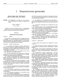 I. Disposiciones generales JEFATURA DEL ESTADO