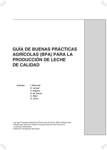 GUÍA DE BUENAS PRÁCTICAS AGRÍCOLAS (BPA) PARA LA PRODUCCIÓN DE LECHE DE CALIDAD