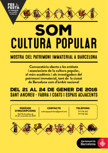 Som cultura popular Mostra del patrimoni immaterial a Barcelona