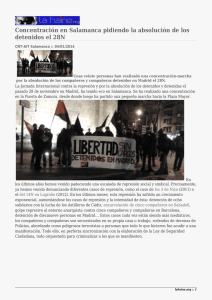 Concentración en Salamanca pidiendo la absolución de los detenidos el 28N