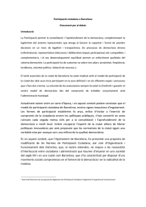 Participació ciutadana a Barcelona -Document per al debat- Introducció