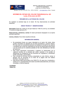 INFORME DEL ESTADO DEL VOLCÁN TUNGURAHUA No. 025