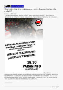 Concentración hoy en Zaragoza contra la agresión fascista en la UZ
