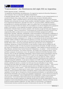 &#34;Convocatoria&#34;: los Montoneros del siglo XXI en Argentina