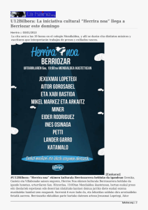 U12Bilbora: La iniciativa cultural “Herrira noa” llega a Berriozar este domingo
