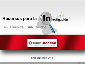 Recursos para la en la web de ESAN/Cendoc Lima, septiembre 2015