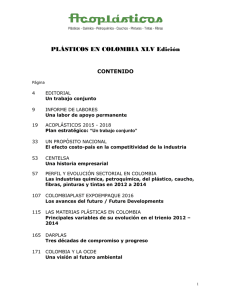 PLÁSTICOS EN COLOMBIA XLV Edición  CONTENIDO