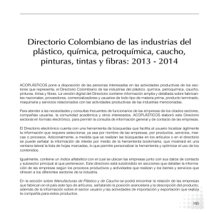 Directorio Colombiano de las Industrias del Plástico, Química, Petroquímica, Caucho, Pinturas, Tintas y Fibras - 2013