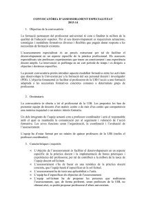 CONVOCATÒRIA D’ASSESSORAMENT ESPECIALITZAT 2013-14  1.