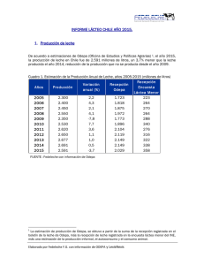 Informe Lácteo Chile Periodo 2005-2015