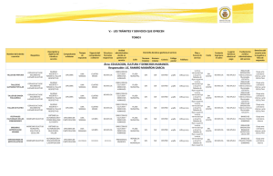 V.-  LOS TRÁMITES Y SERVICIOS QUE OFRECEN TOMO I